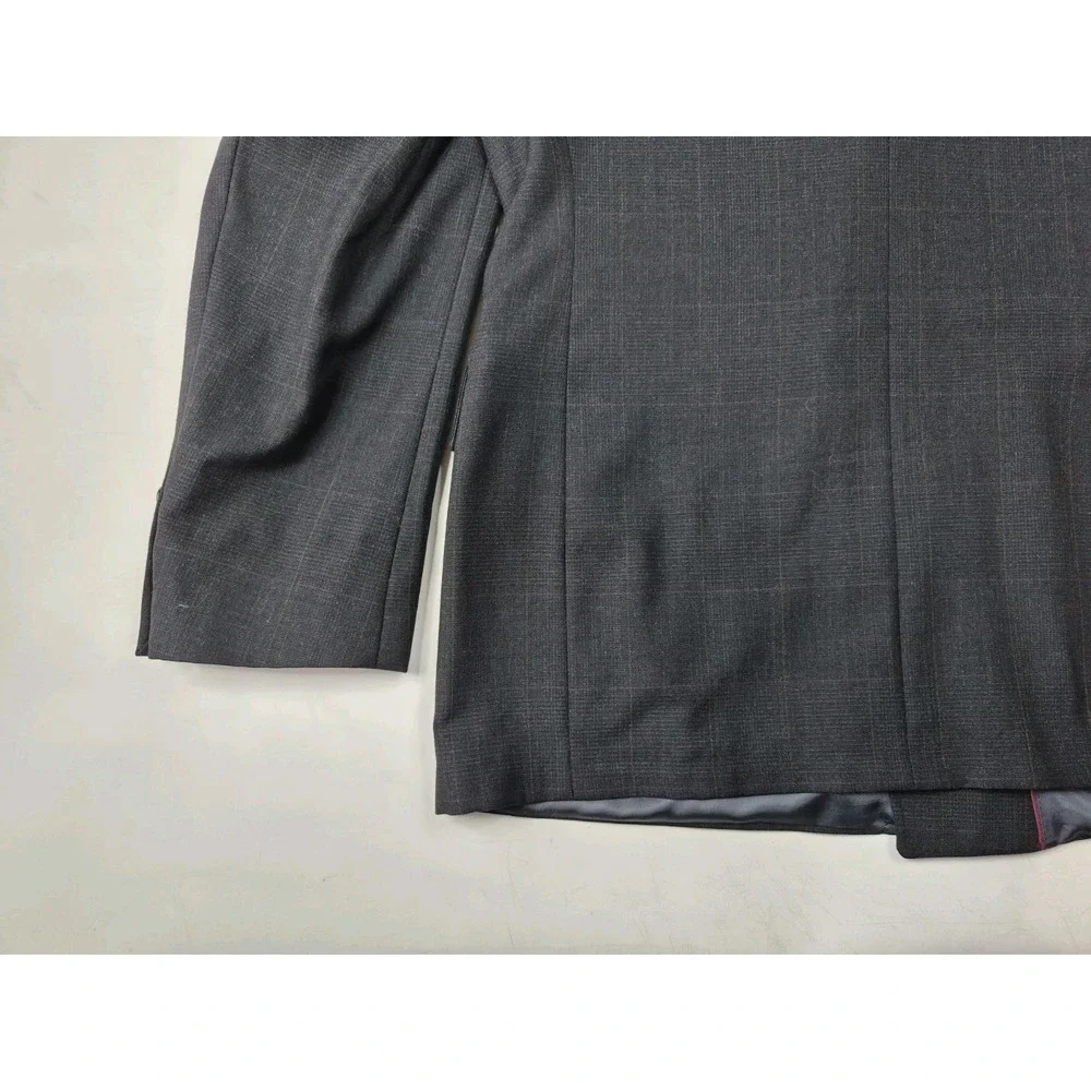 Vintage Evan Picone Mens Double Breasted Sport Coat 40R Gray Plaid Wool USA